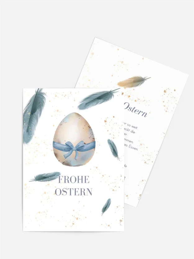 Osterkarte Osterfedern