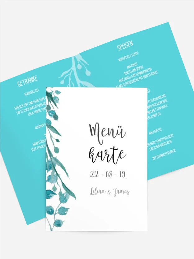 Menükarte Zarter Regen