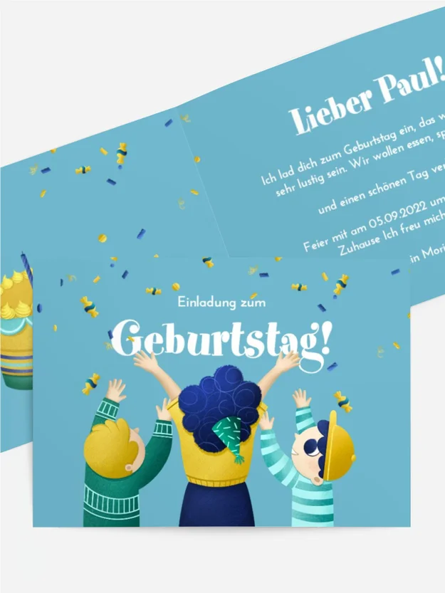 Geburtstagseinladung Feiertagskonfetti