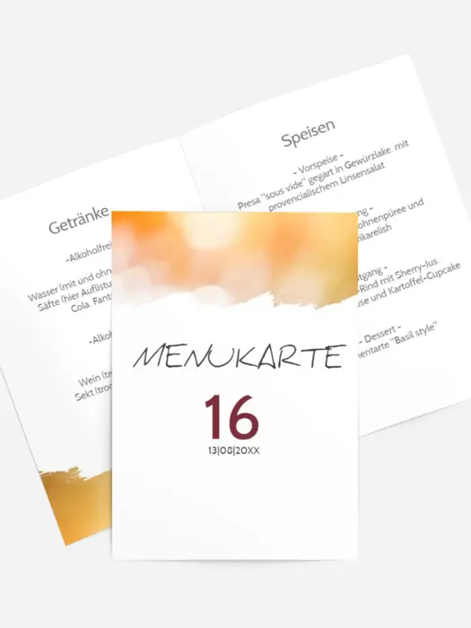 Menükarte Geburtstag Nuancenwisch