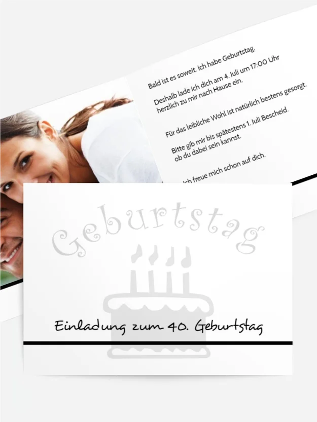 Geburtstagseinladung colour-contrasting 40 Foto