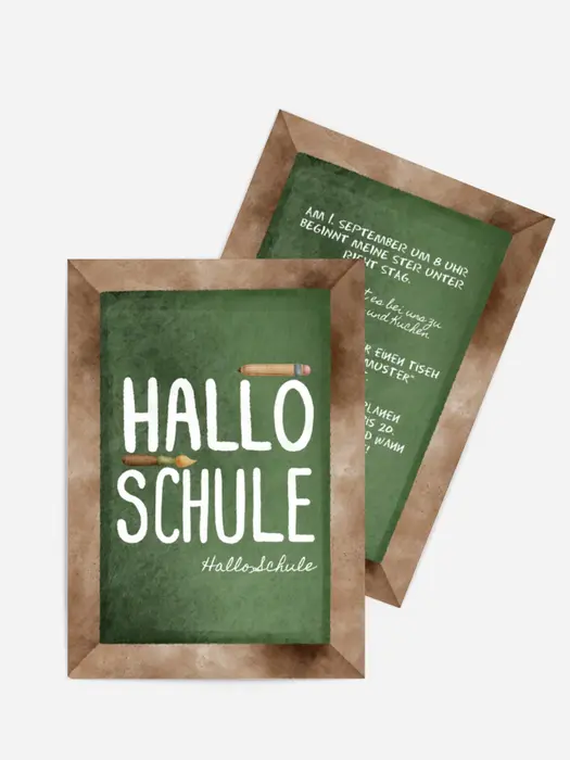 Einladungskarte Einschulung Schultafel