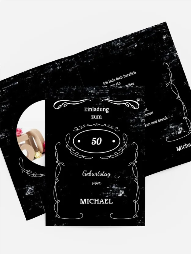 Geburtstagseinladung 50 Jackcard Foto