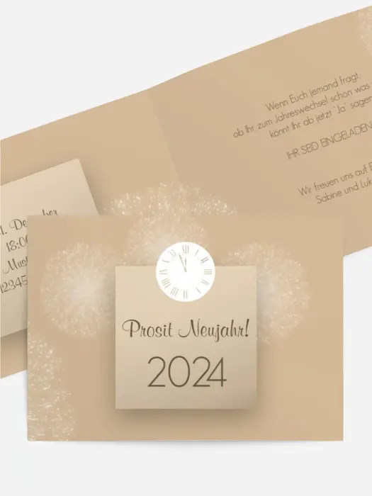 Neujahrskarte Cream
