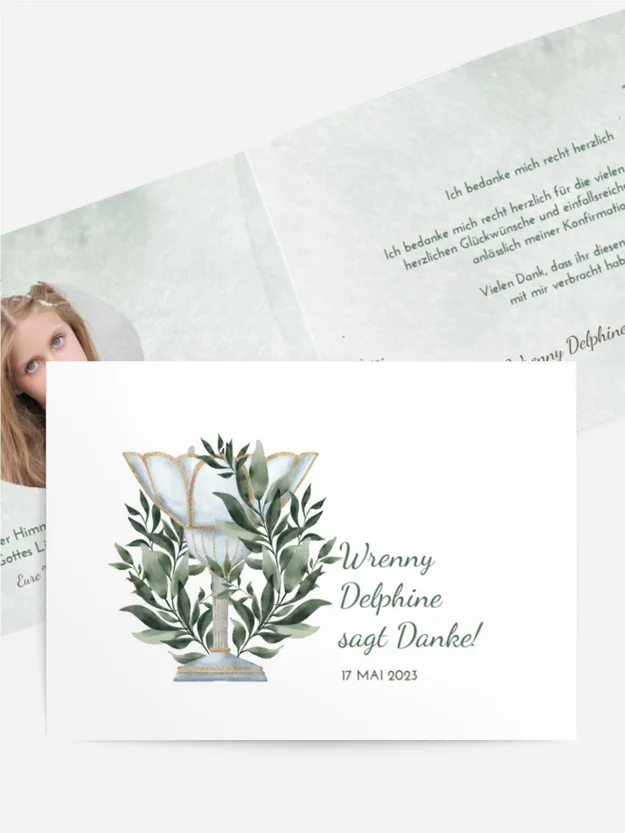 Dankeskarte Konfirmation Üppige Zweige Dankeskarte Konfirmation Üppige Zweige