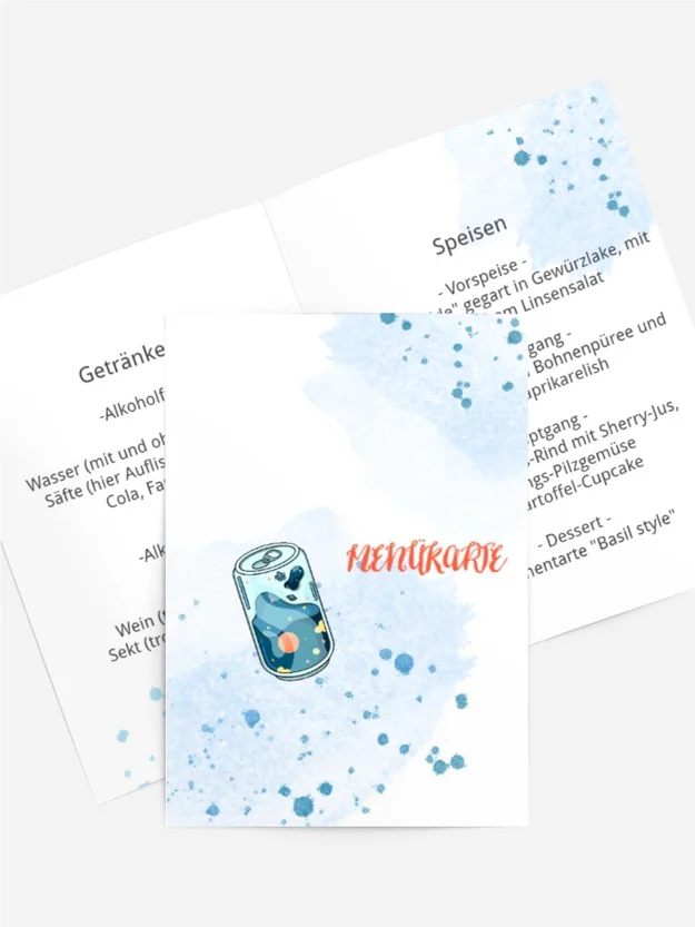 Menükarte Geburtstag Dosenparty