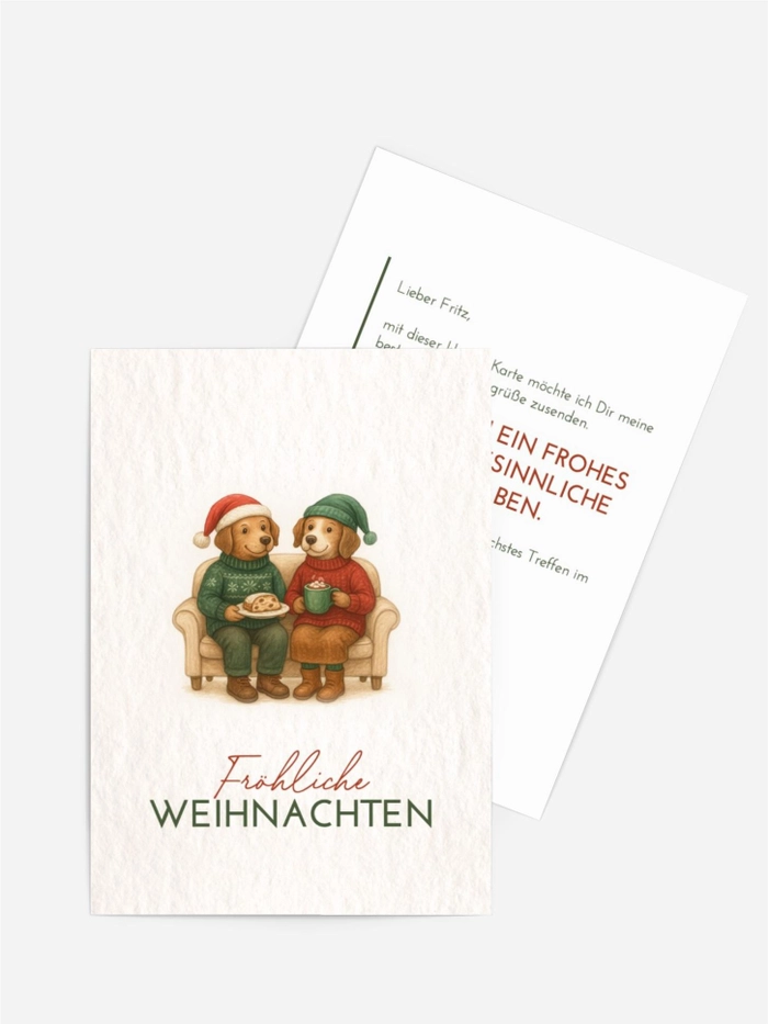 Grußkarte Weihnachten Tee für Hunde Grußkarte Weihnachten Tee für Hunde