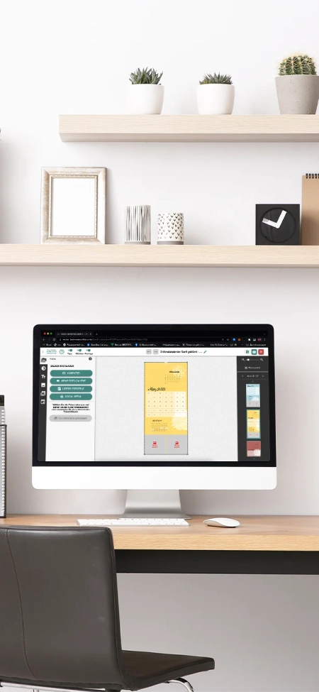Ein 3-Monats-Kalender wird auf dem Laptop erstellt