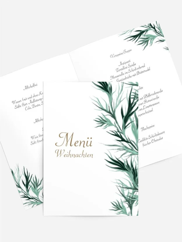 Menükarte Weihnachten Laßt uns feiern!