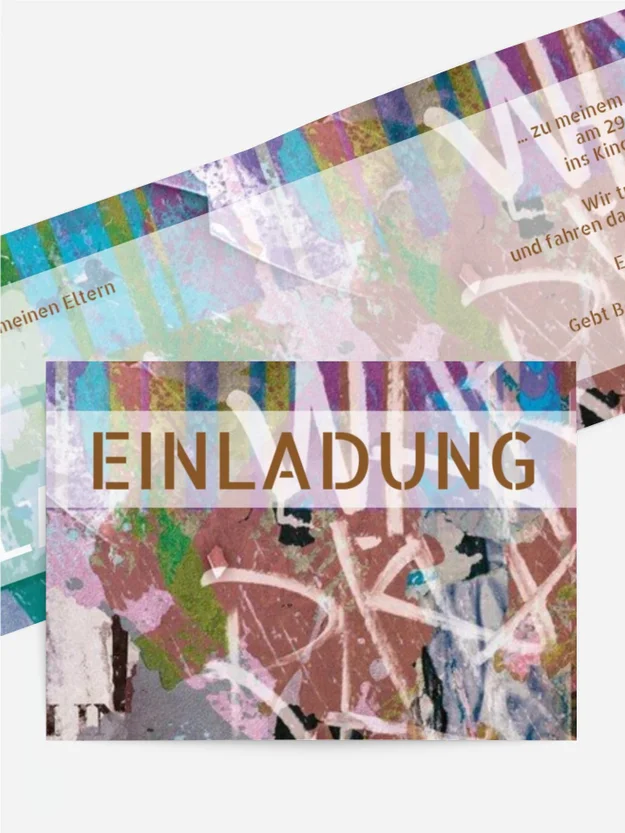 Einladungskarte Geburtstag Graffiti