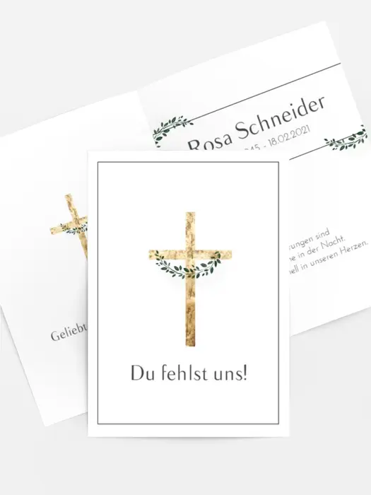 Sterbebildkarte Goldenes Denkmal