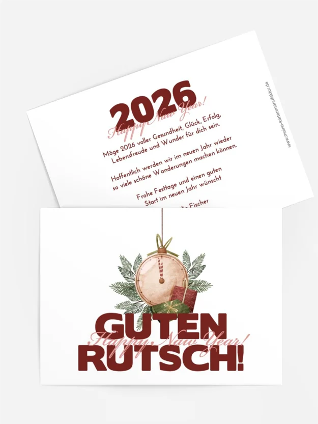 Neujahrskarte Silvester Stunde