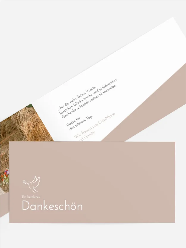 Dankeskarte Kommunion Sanfter Tanz