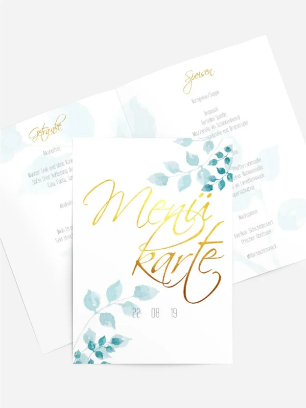 Menükarte Rosenblätter
