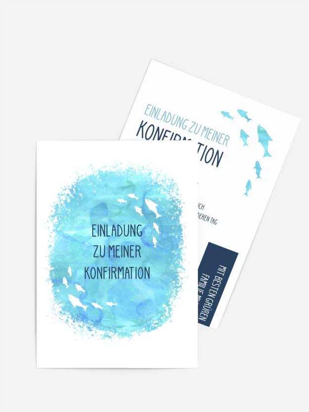 Einladungskarte Konfirmation Blaue Lagune