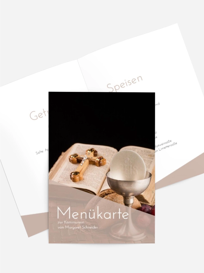 Menükarte Kommunion Sanfter Tanz Menükarte Kommunion Sanfter Tanz