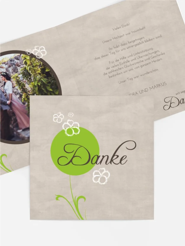 Dankeskarte Hochzeit "Fantasyflower"