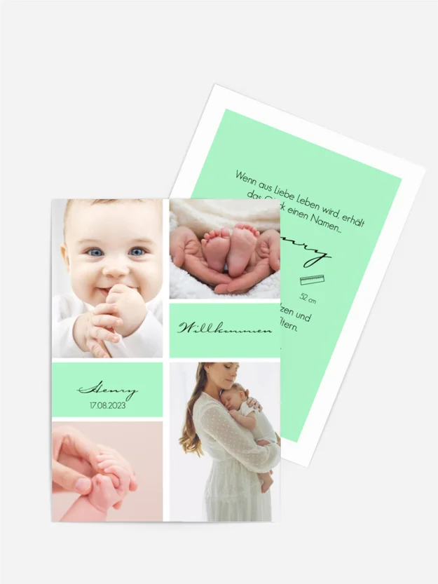 Willkommen Baby mint