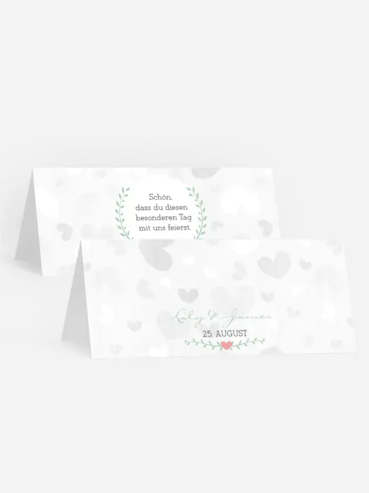 Tischkarte zur Hochzeit Zarte Ranke