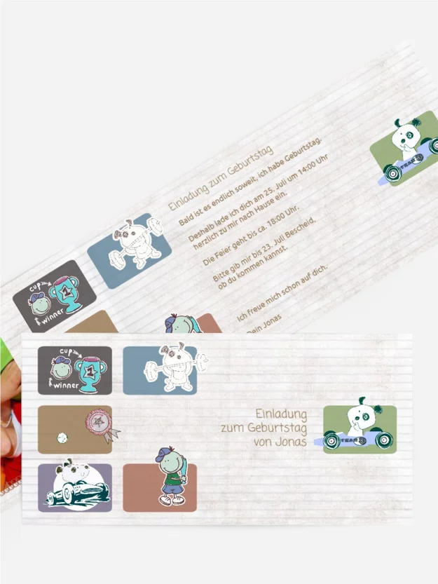 Einladung Kindergeburtstag Sportliche Elemente Foto