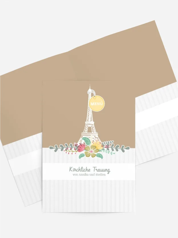 Kirchenheft Umschlag zur Hochzeit Paris