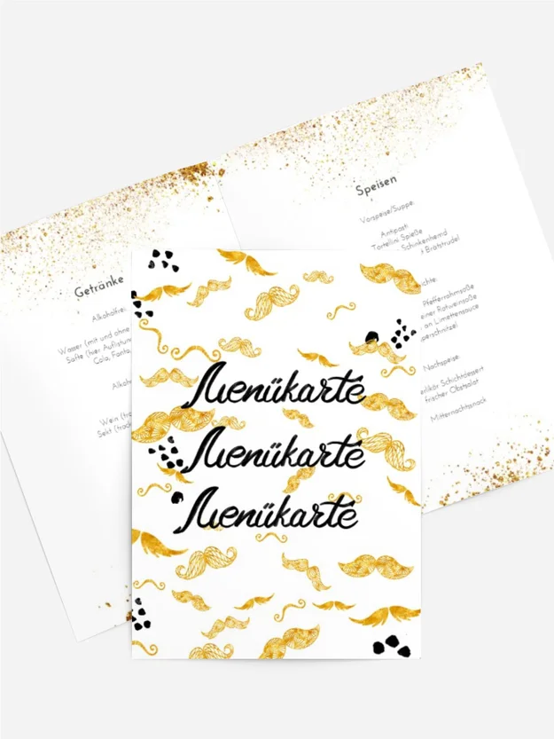 Menükarte Geburtstag Moustache Menükarte Geburtstag Moustache