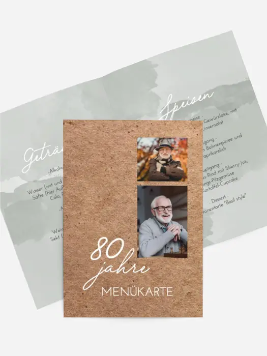 Menükarte Geburtstag Bastelalbum