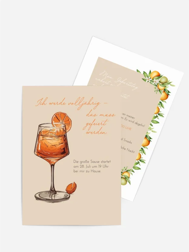 Geburtstagseinladung Orangenlikör