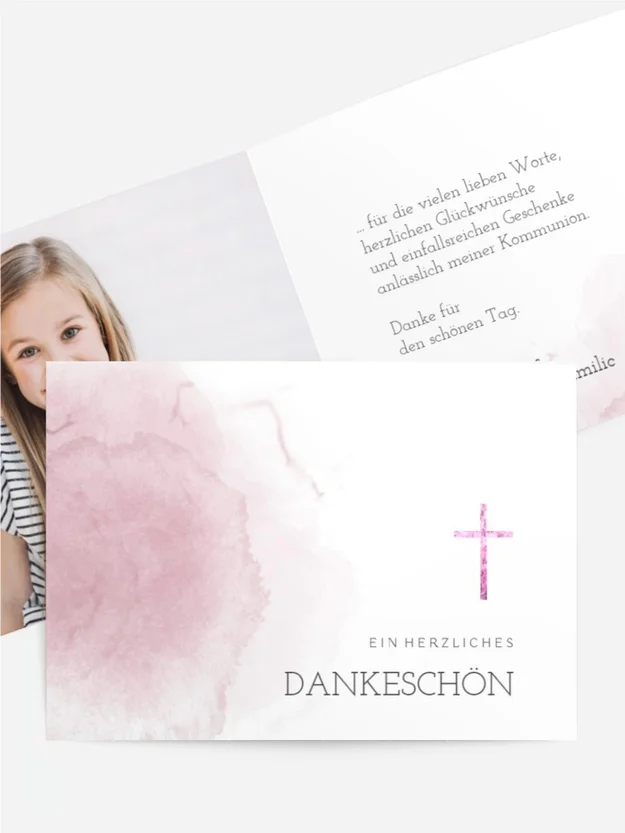Dankeskarte Kommunion Himmelsdach