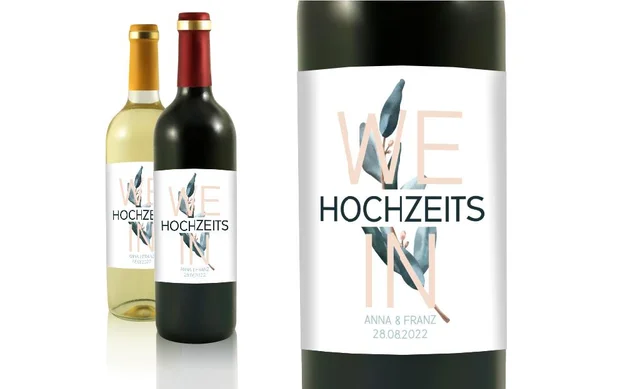 Hochzeit Flaschenetiketten Parallele zur Liebe