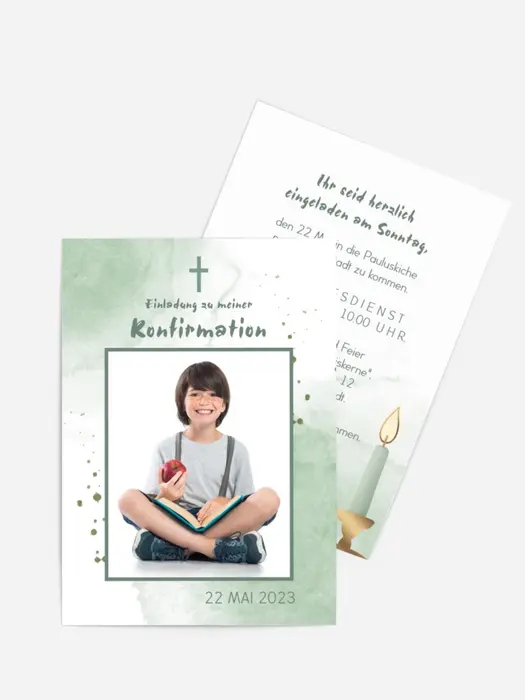 Einladungskarte Konfirmation Kerzenschein Einladungskarte Konfirmation Kerzenschein