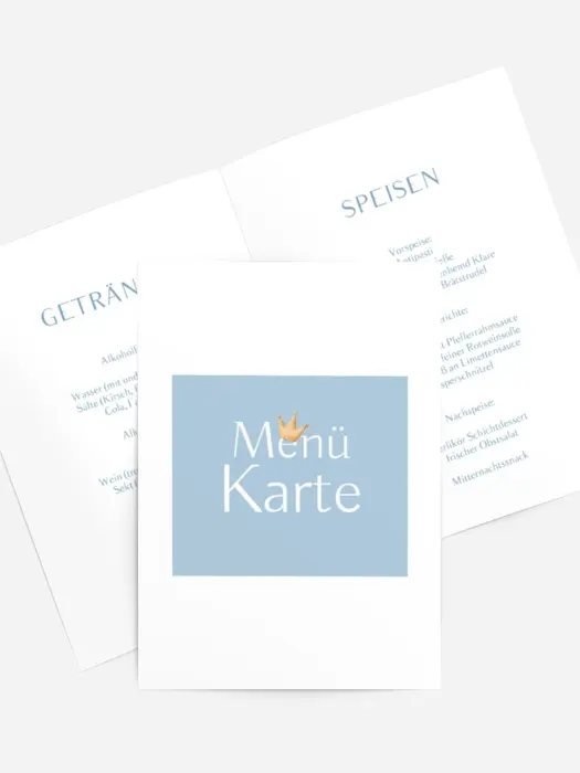 Menükarte Taufe Polaroid-Foto