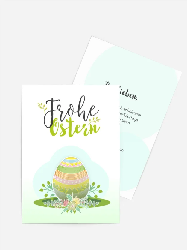 Osterkarte Buntes Ei