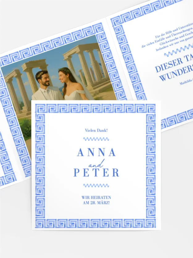 Dankeskarte Griechische Verzierung