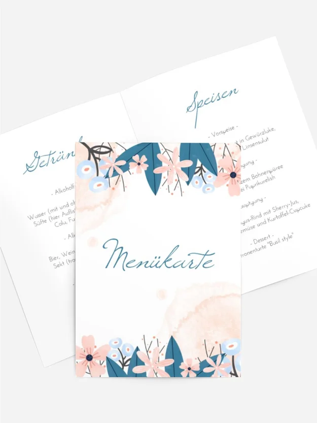 Menükarte Geburtstag Blumengarten Menükarte Geburtstag Blumengarten