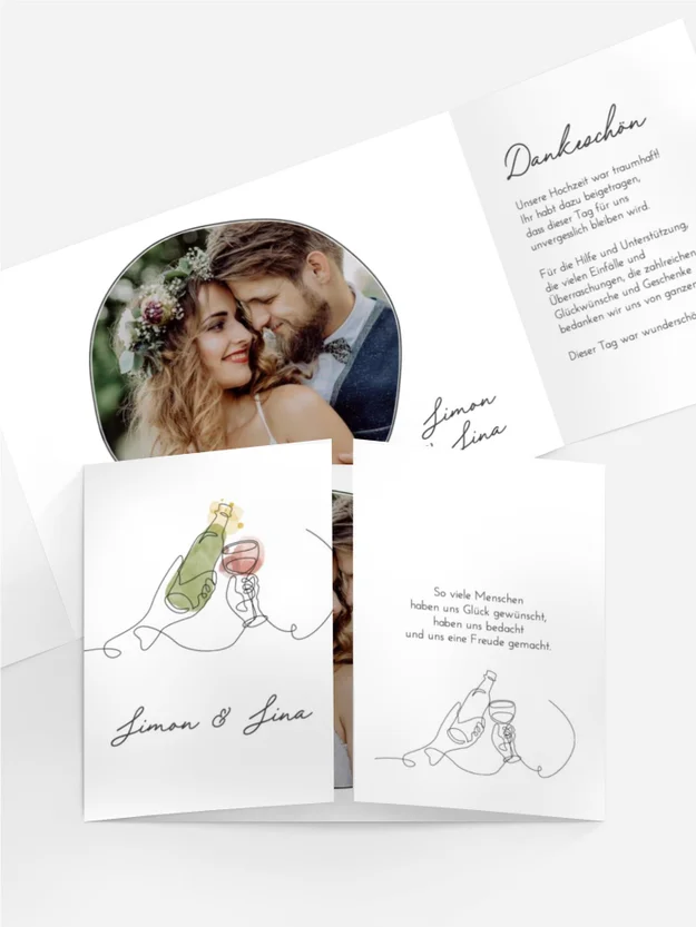 Dankeskarte Prost Hände