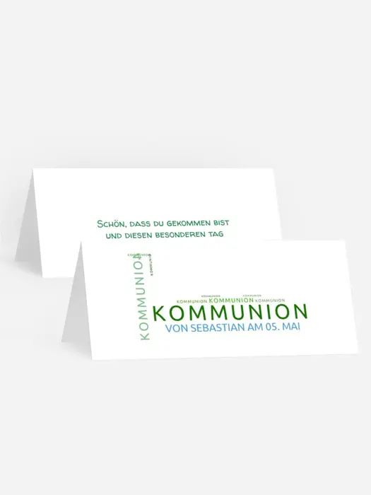 Tischkarte Kommunion Script