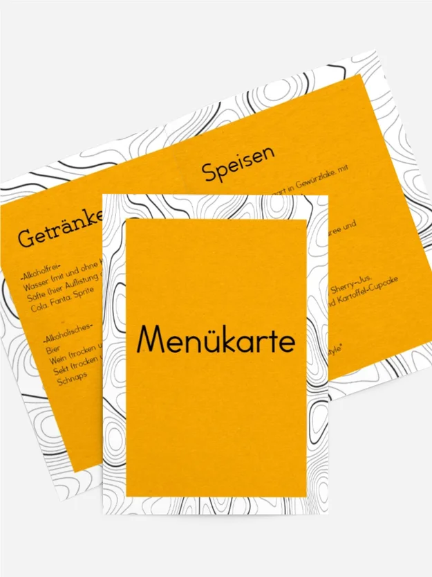 Menükarte Geburtstag Auffällig