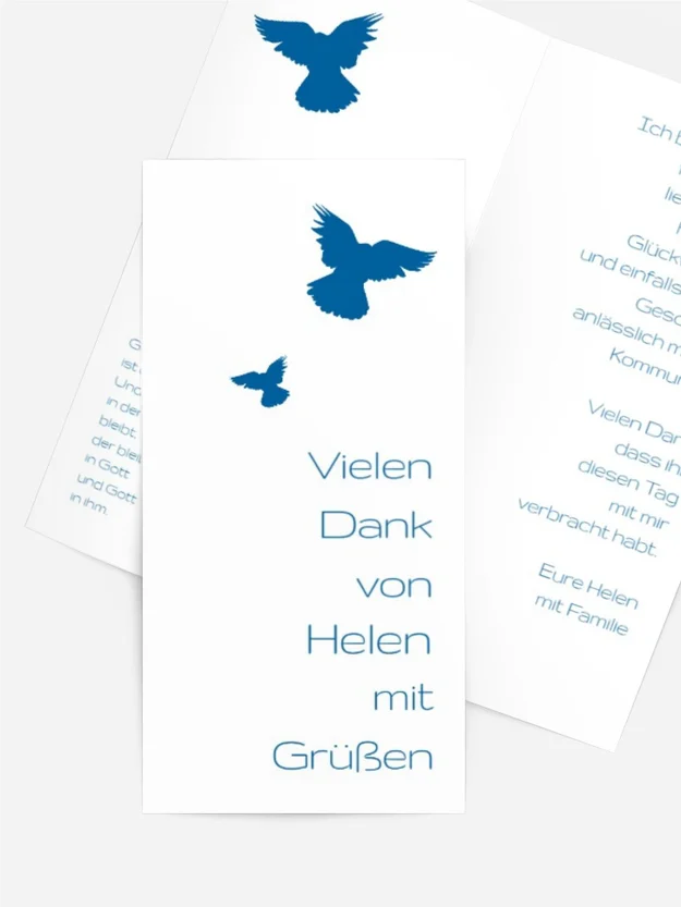 Konfirmation Dankeskarte Taube Konfirmation Dankeskarte Taube