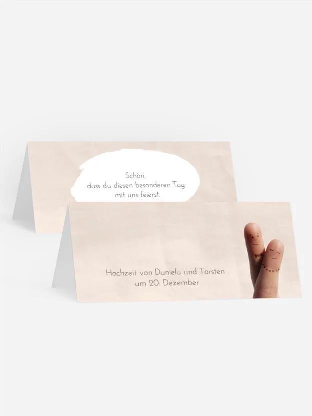 Tischkarte Fingerpaar