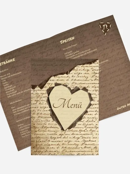 Menükarte Herzensgedicht