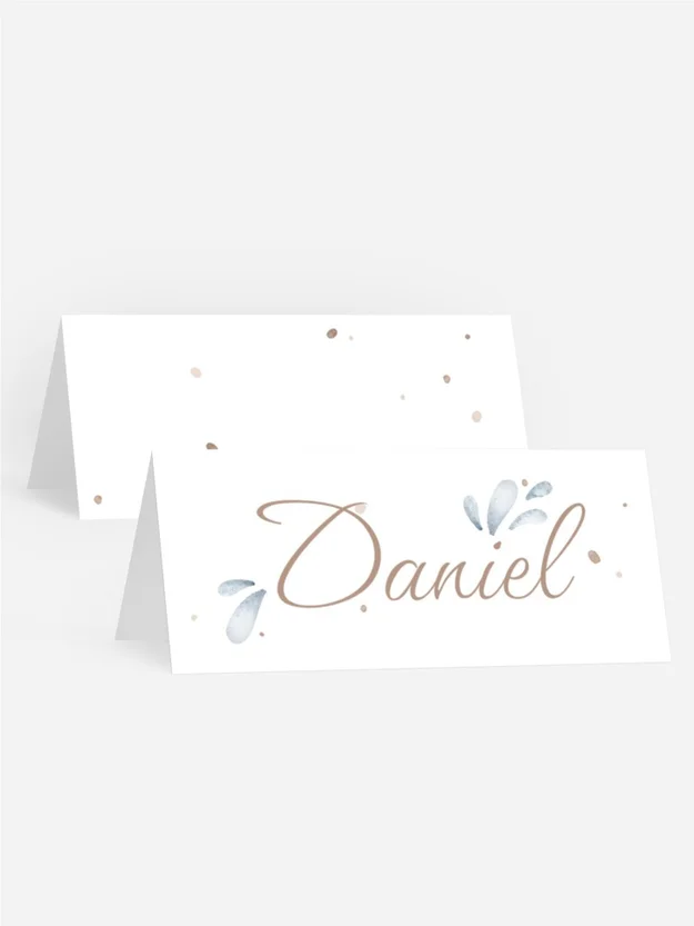 Tischkarte Taufe Weihwasser