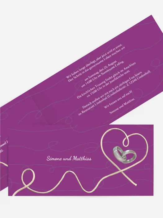 Karte zur Hochzeit erfüllte Liebe