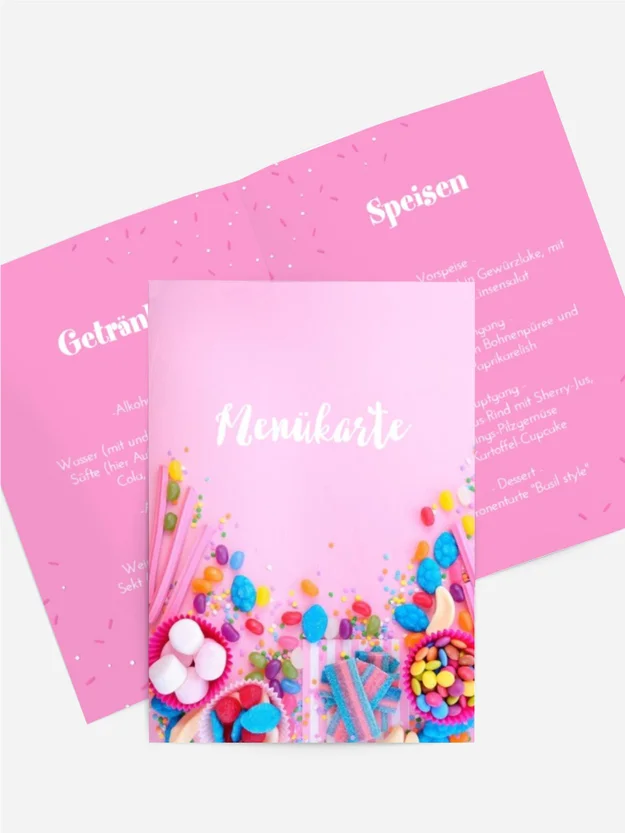 Menükarte Geburtstag Vorbereitung auf die Party