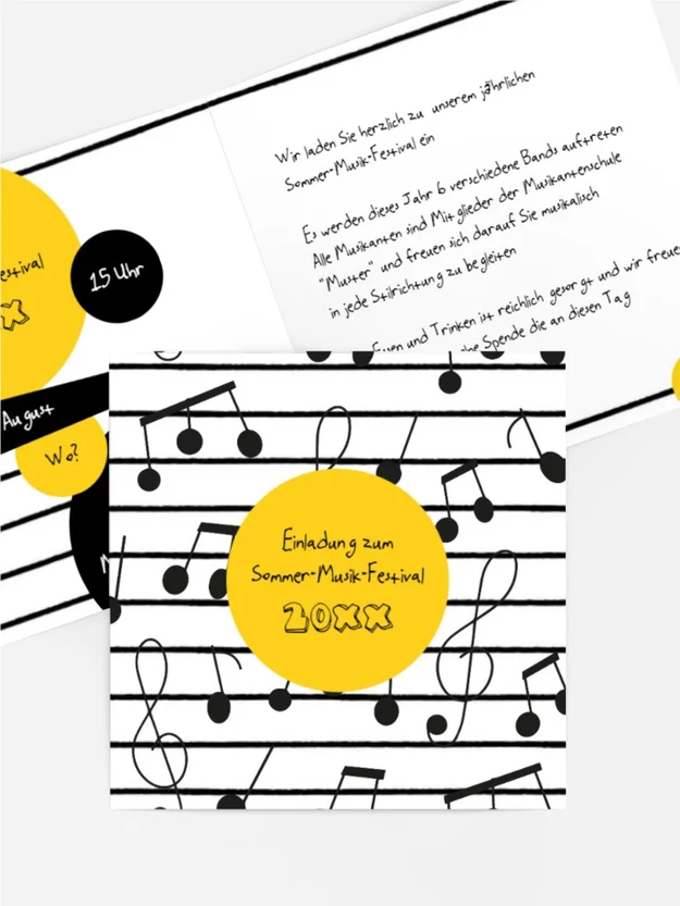 Einladung Sommerfest Musiknoten Einladung Sommerfest Musiknoten
