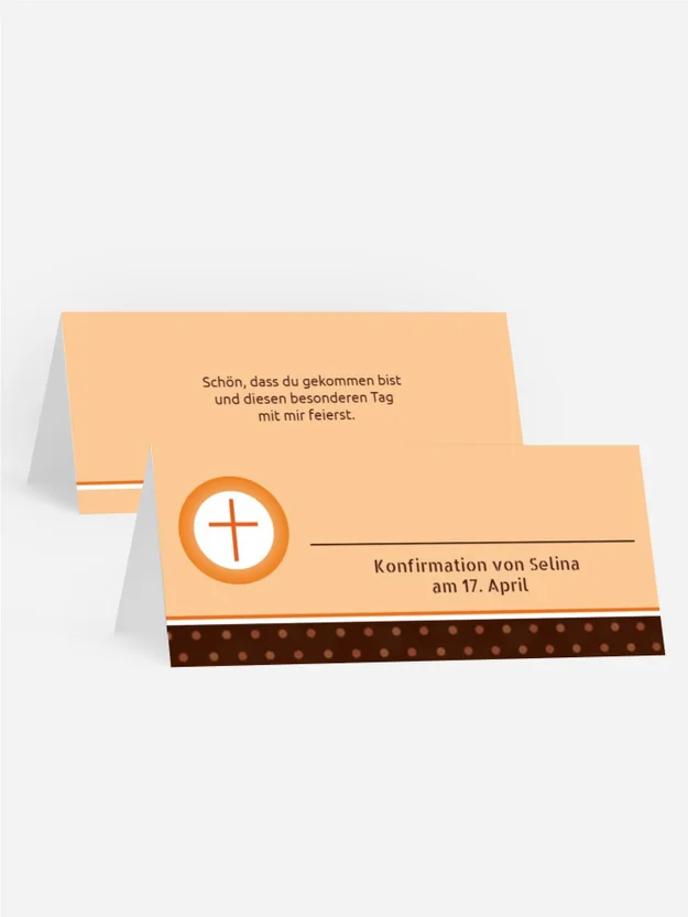 Konfirmation Tischkarte Kreuzhostie