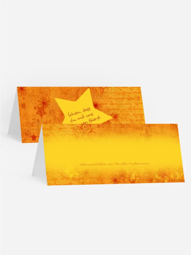 Weihnachts Tischkarte Sternengrund