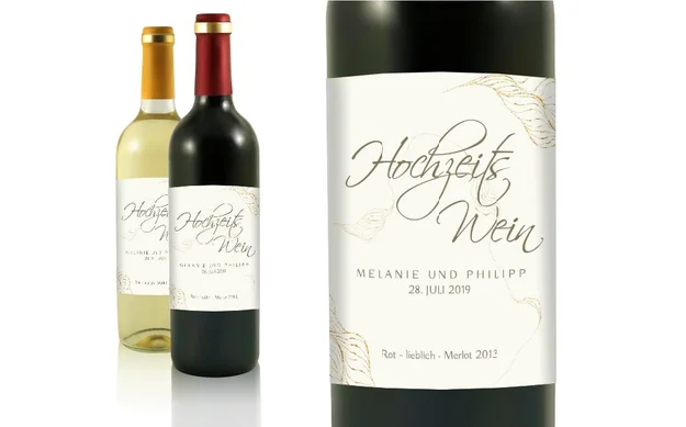 Hochzeit Flaschenetiketten da Vinci