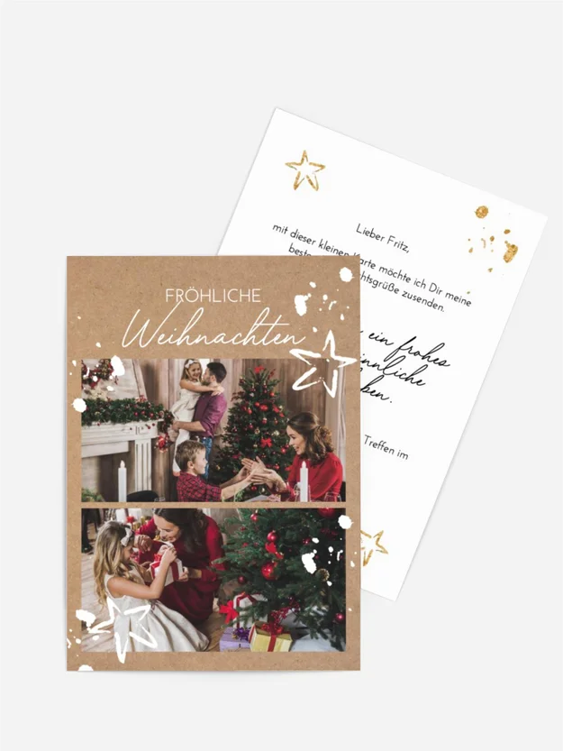 Grußkarte Weihnachten Familienwerte