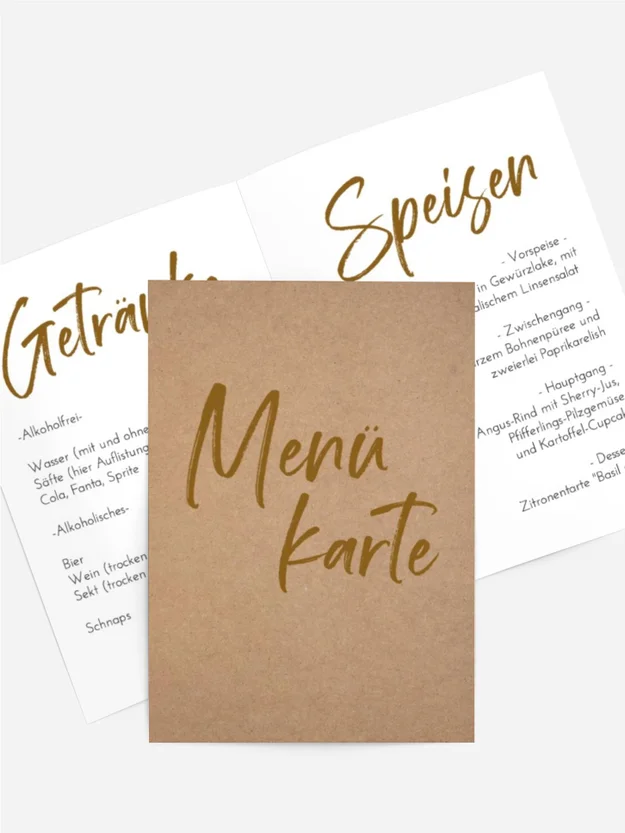 Menükarte Geburtstag Gerade nach oben